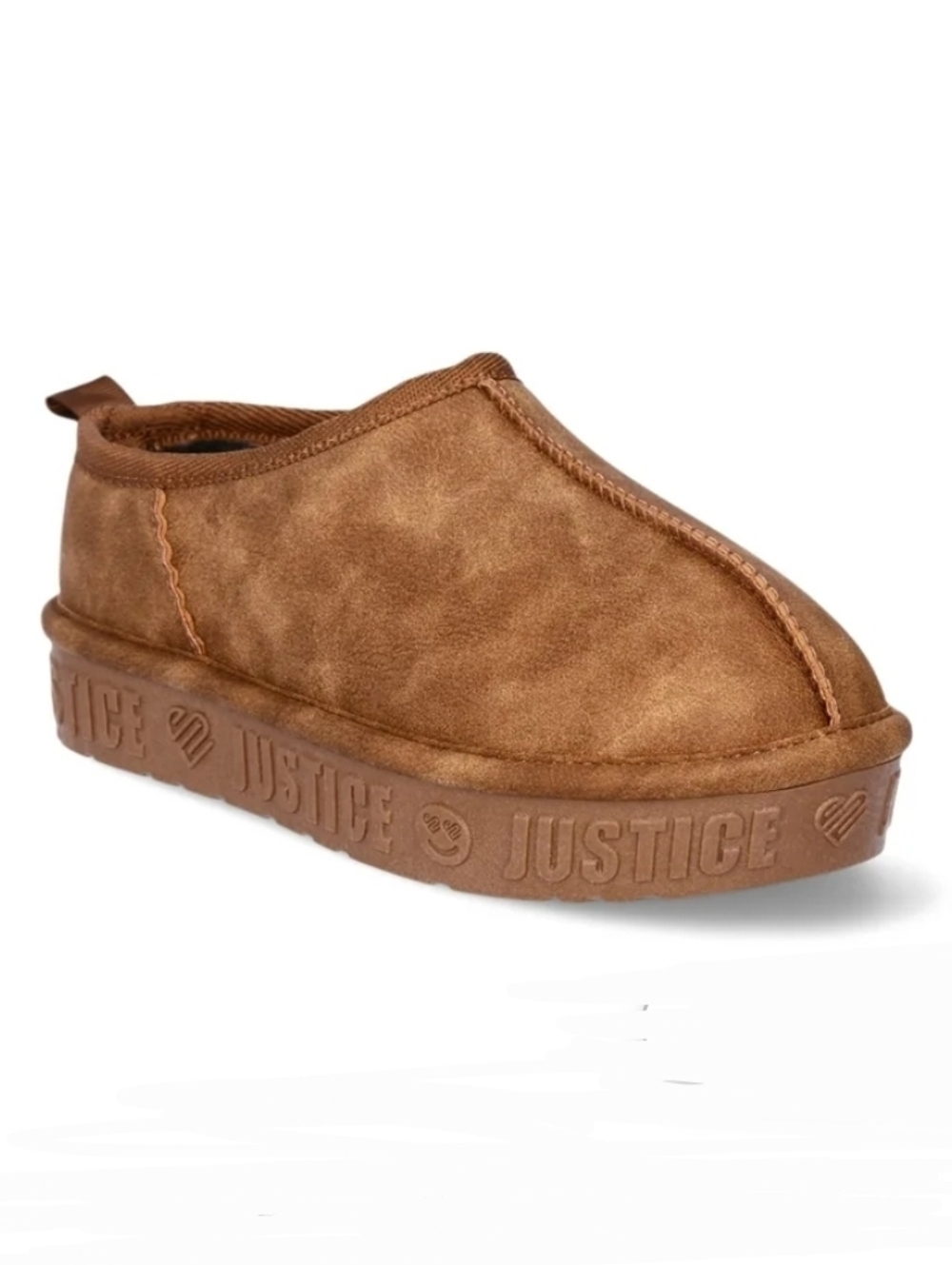 Justice Brown Faux Suede Platform Slip-On
